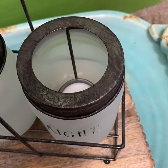 Rae Dunn shine bright candle holders with caddy - Picture 5 of 7
